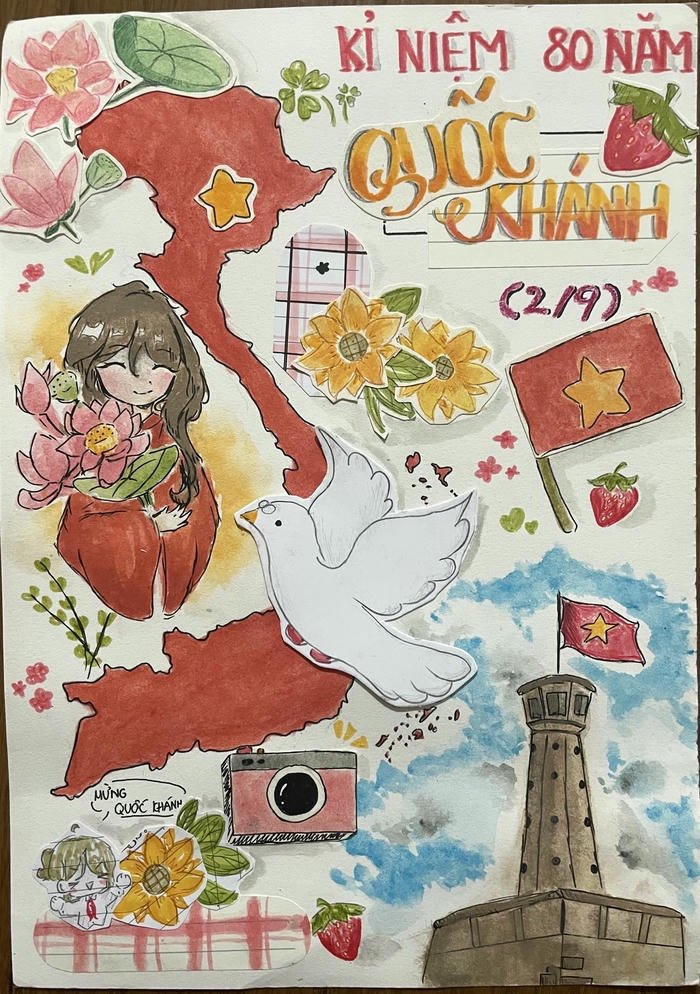 Vẽ tranh ngày quốc khánh bản đồ hình chữ s thiêng liêng