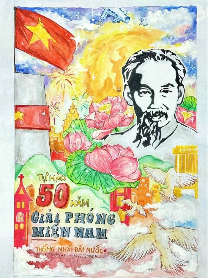 Vẽ tranh ngày quốc khánh cổ động giải phóng miền nam thống nhất