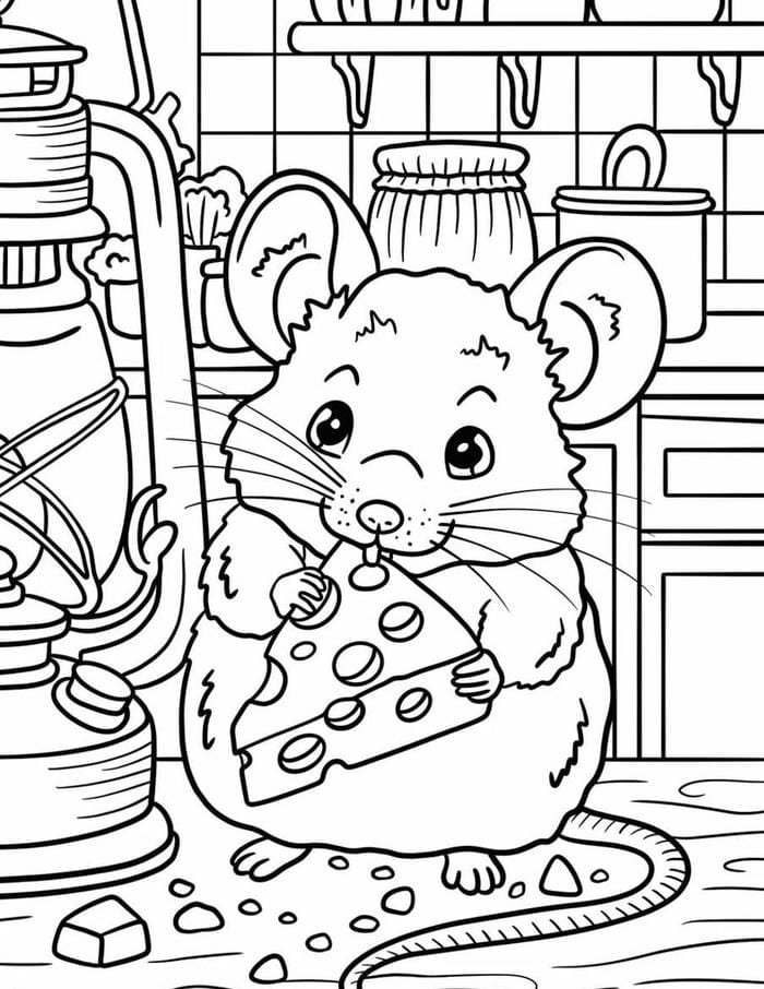 bé tập tô hình con chuột