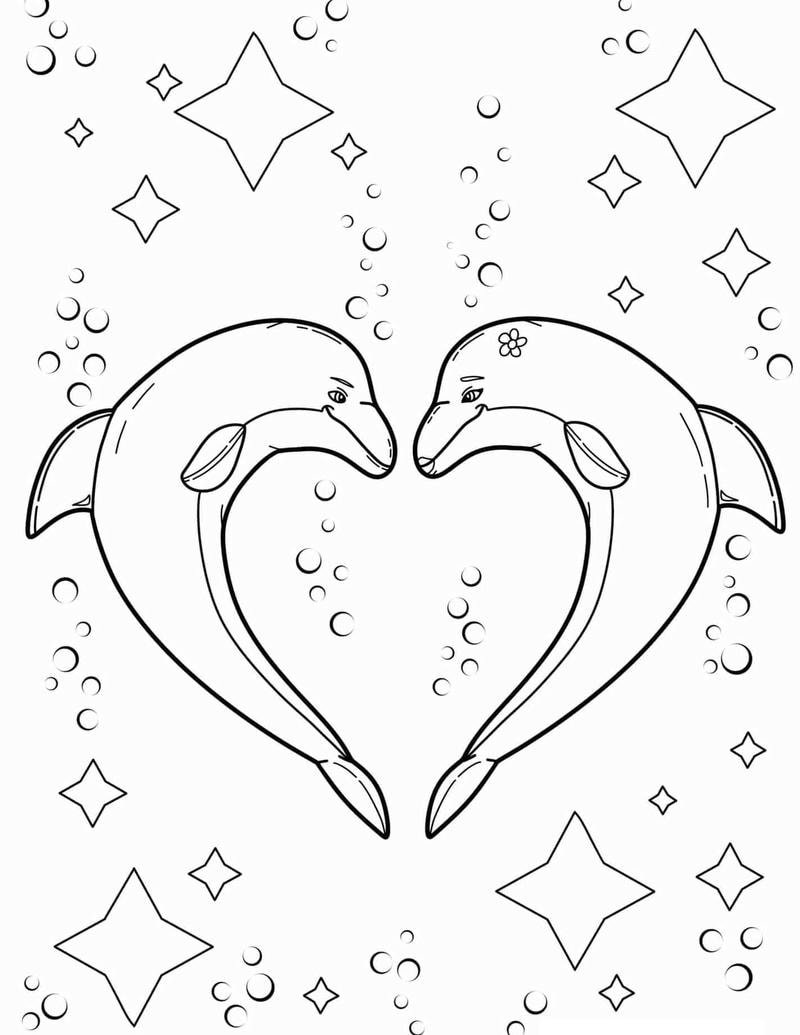 giờ học vui với tranh tô màu cá heo