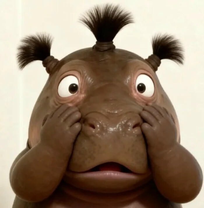 nhãn dán Moo Deng đáng yêu mini