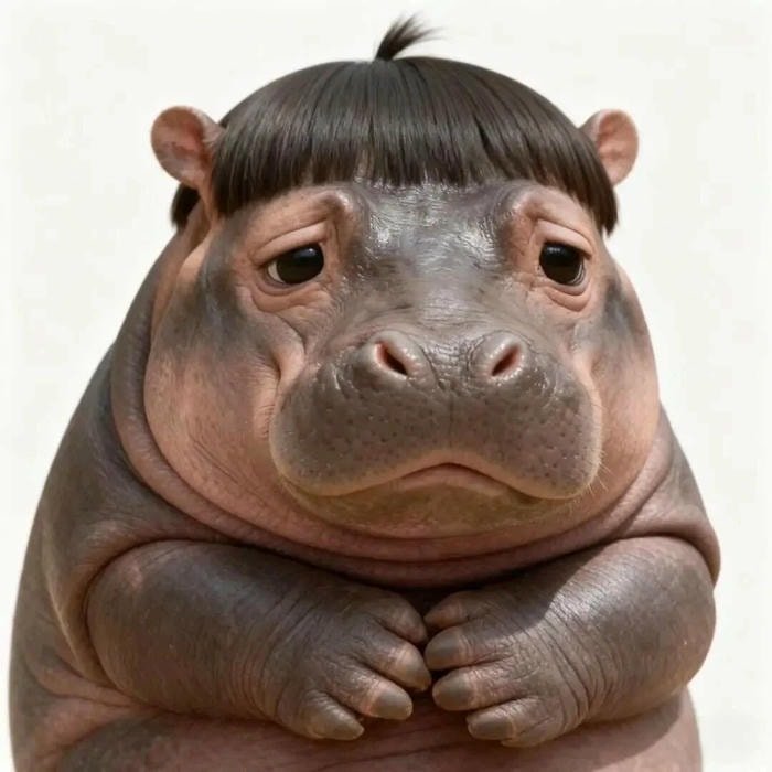 nhãn dán Moo Deng ngộ nghĩnh nhỏ