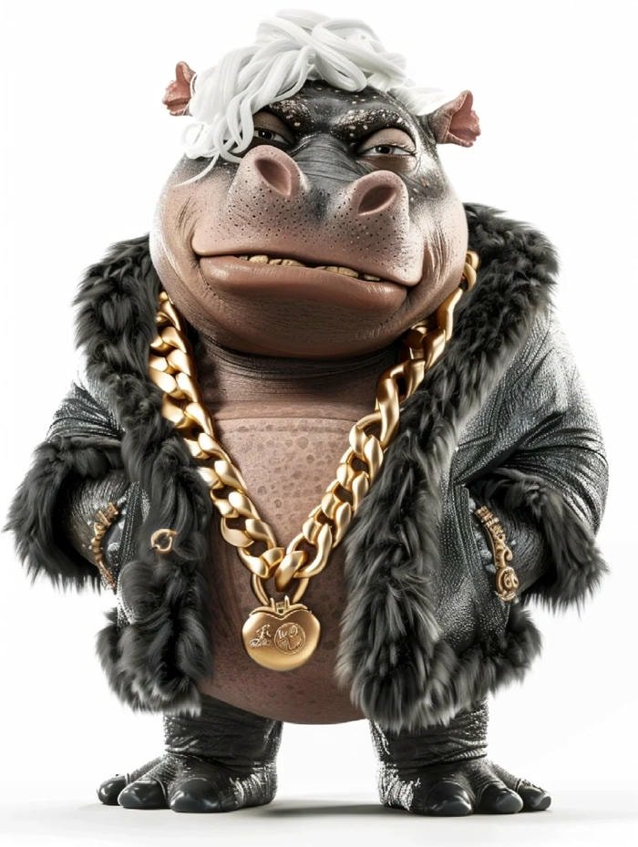 nhãn dán Moo Deng ngộ nghĩnh