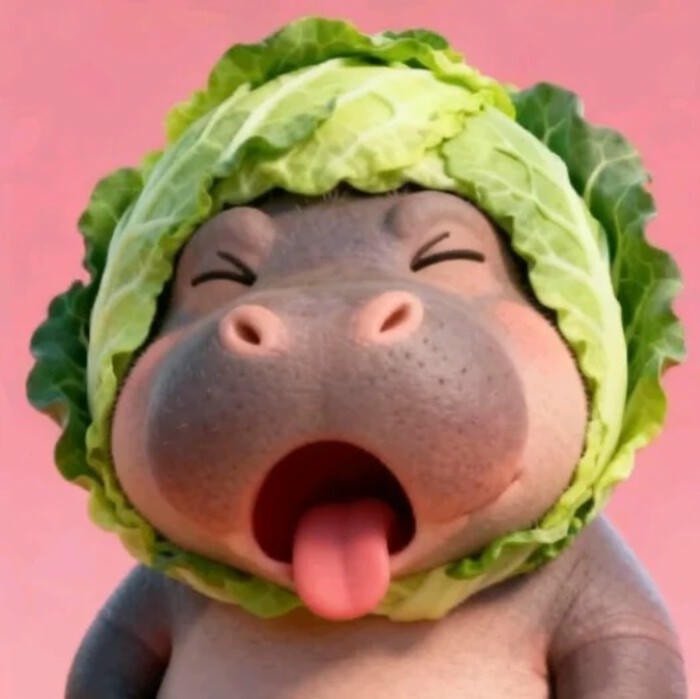 nhãn dán heo Moo Deng màu hồng