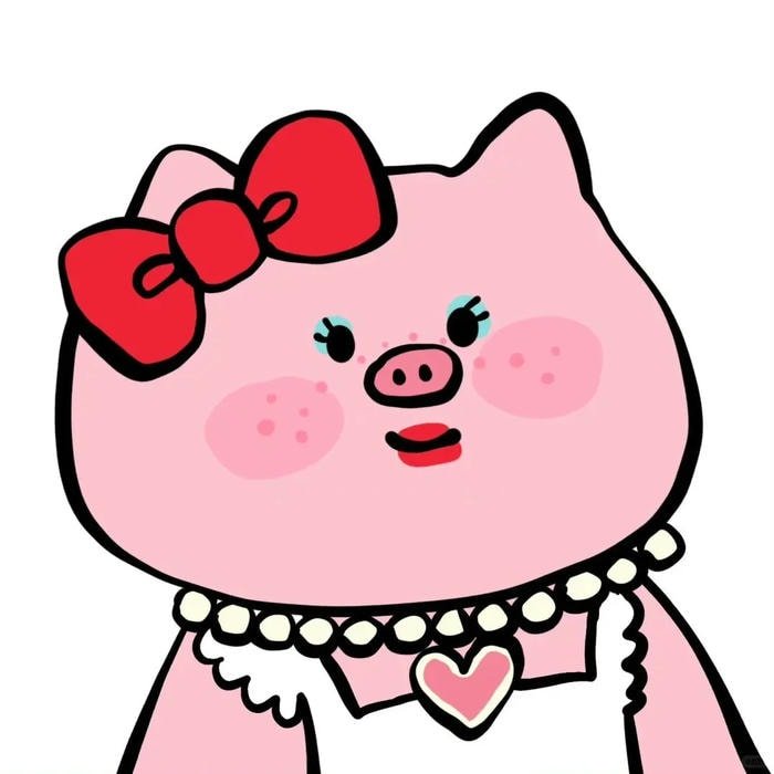 nhãn dán heo hồng hoạt hình