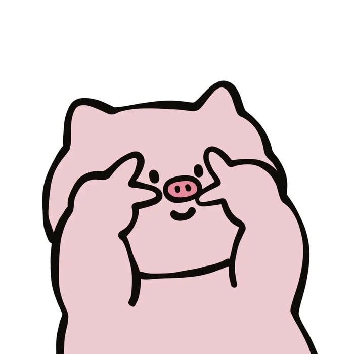 nhãn dán heo hồng ngộ nghĩnh dễ thương