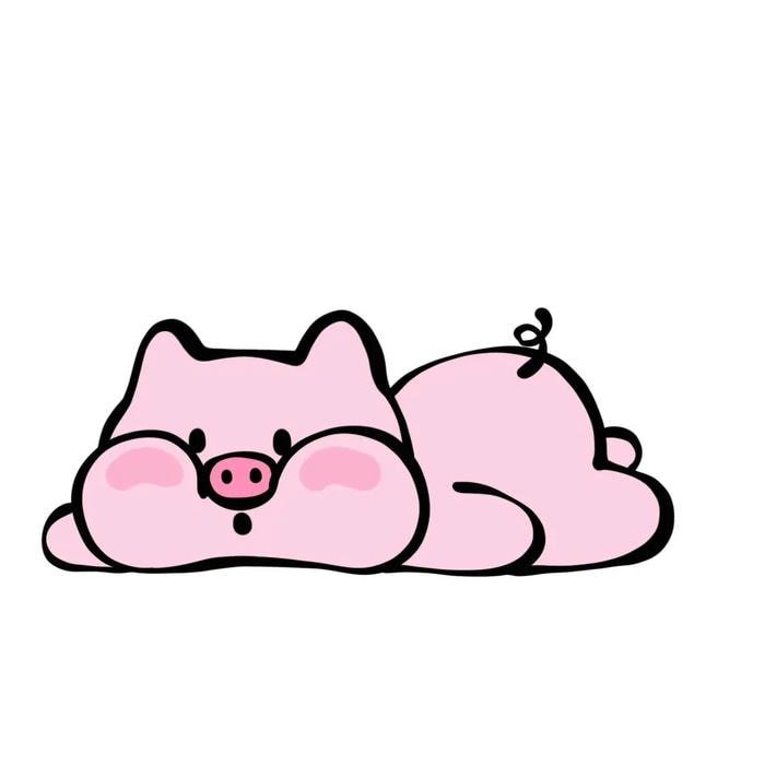 nhãn dán heo hồng pastel