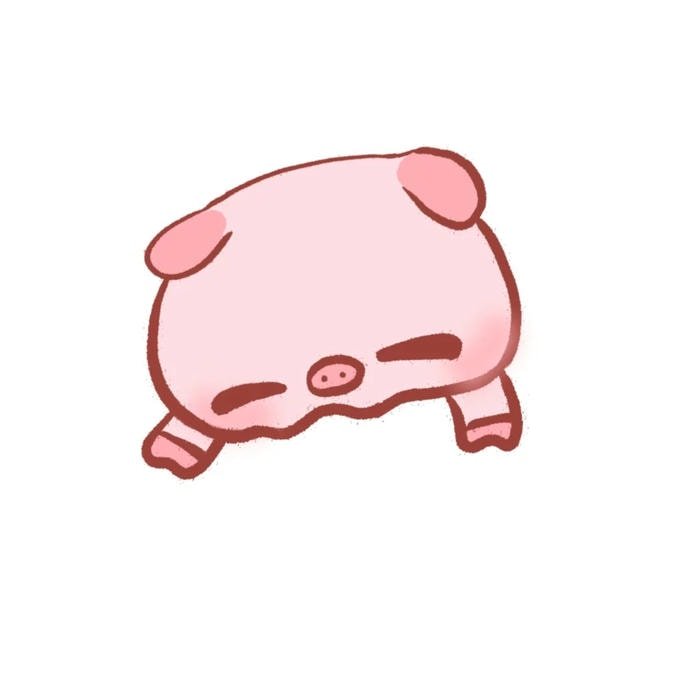 nhãn dán heo hồng vui vẻ