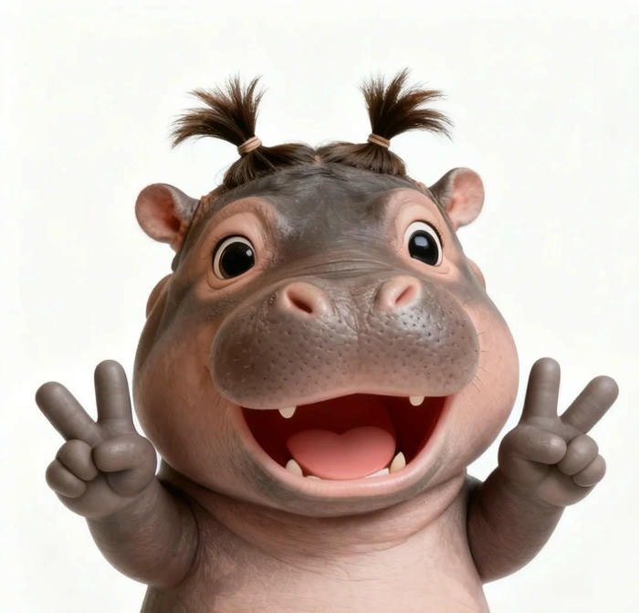 sticker Moo Deng dễ thương cute