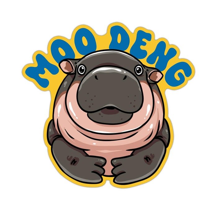 sticker Moo Deng meme