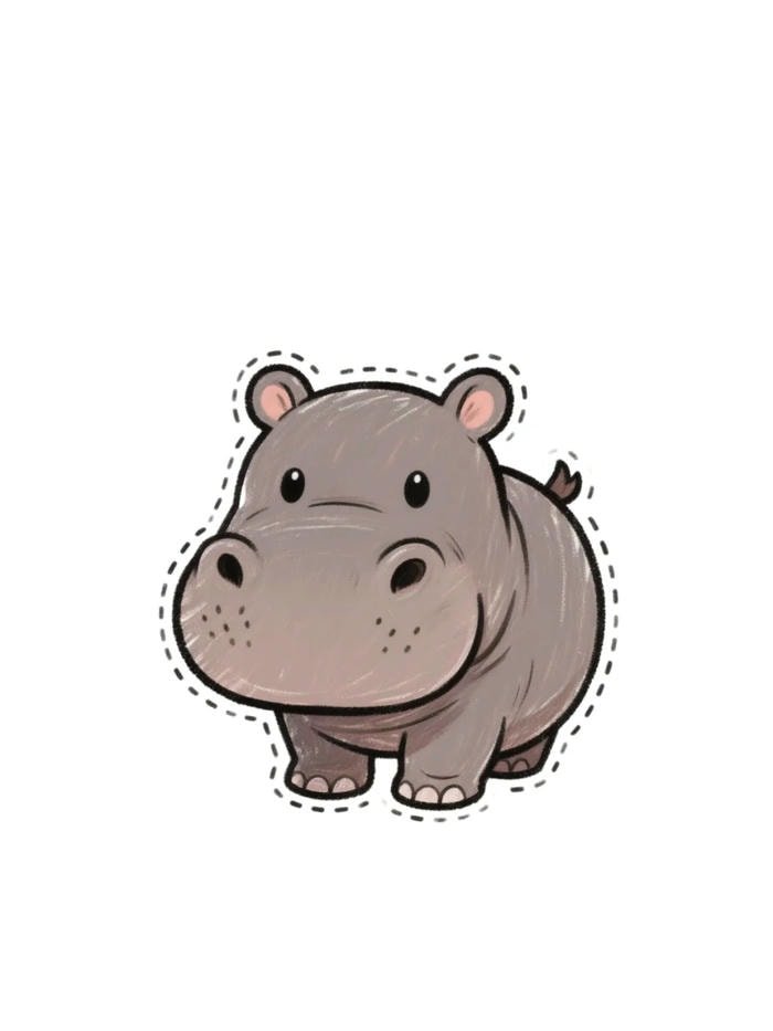 sticker Moo Deng trang trí laptop