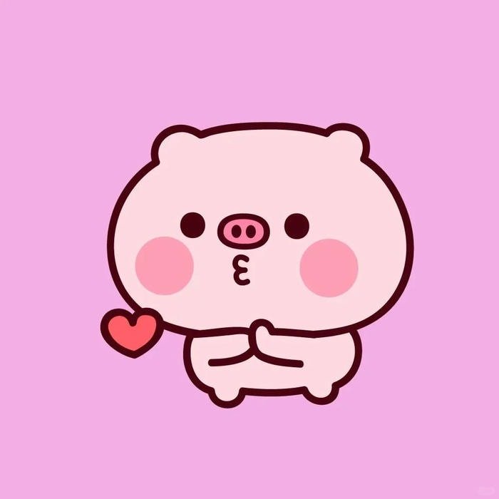 sticker heo hồng biểu cảm cute