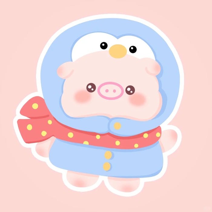 sticker heo hồng cute