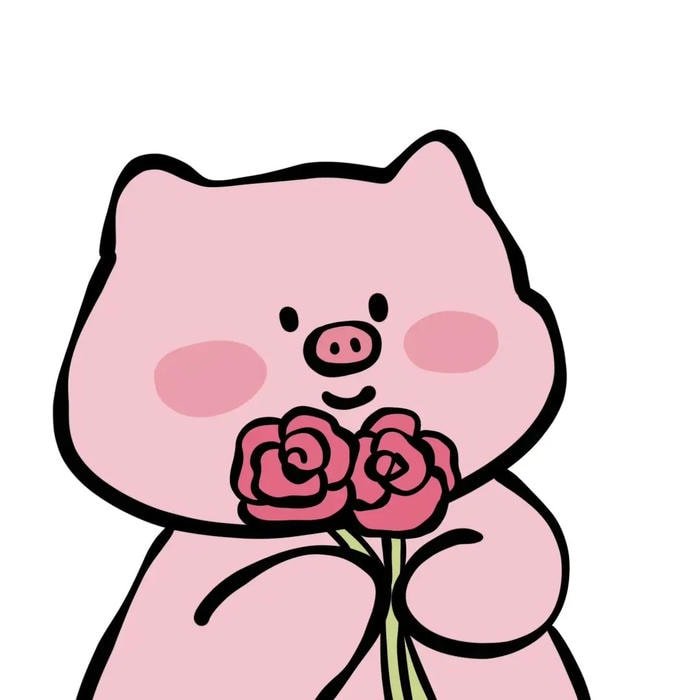 sticker heo hồng đáng yêu pastel