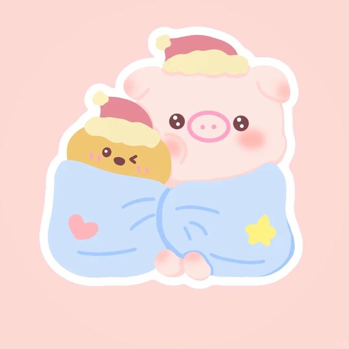 sticker heo hồng fanart mini