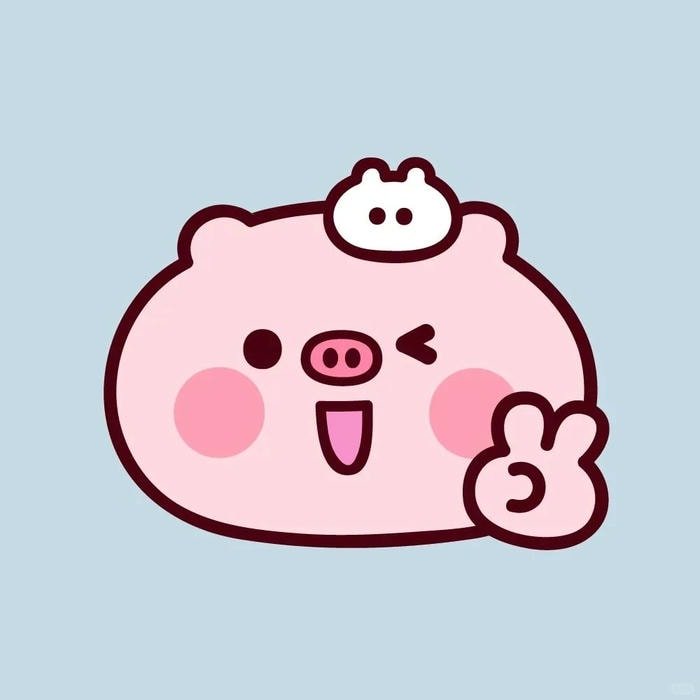 sticker heo hồng hài hước