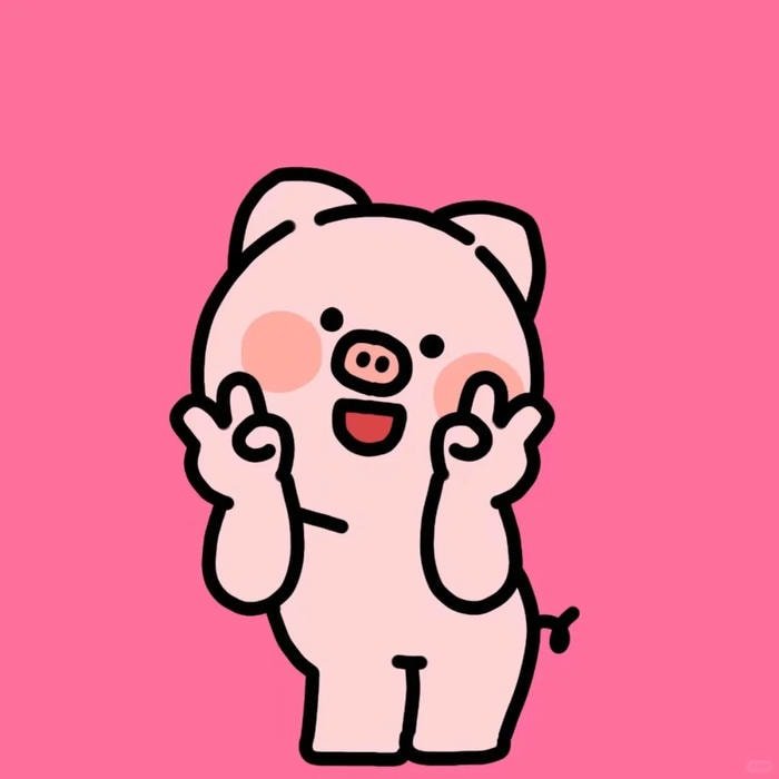 sticker heo hồng hoạt hình cute
