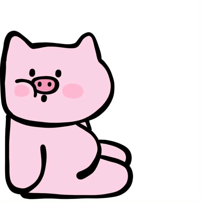 sticker heo hồng mini