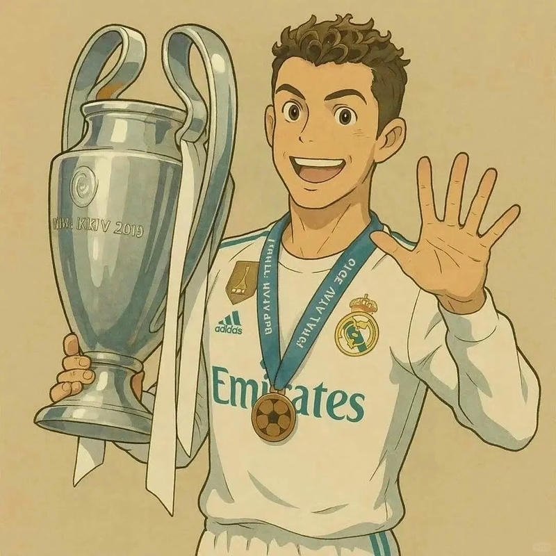 Tổng hợp 250+ hình ảnh Ronaldo anime chất lượng nhất Ảnh Ronaldo anime cầm cúp vô địch cười rất tươi