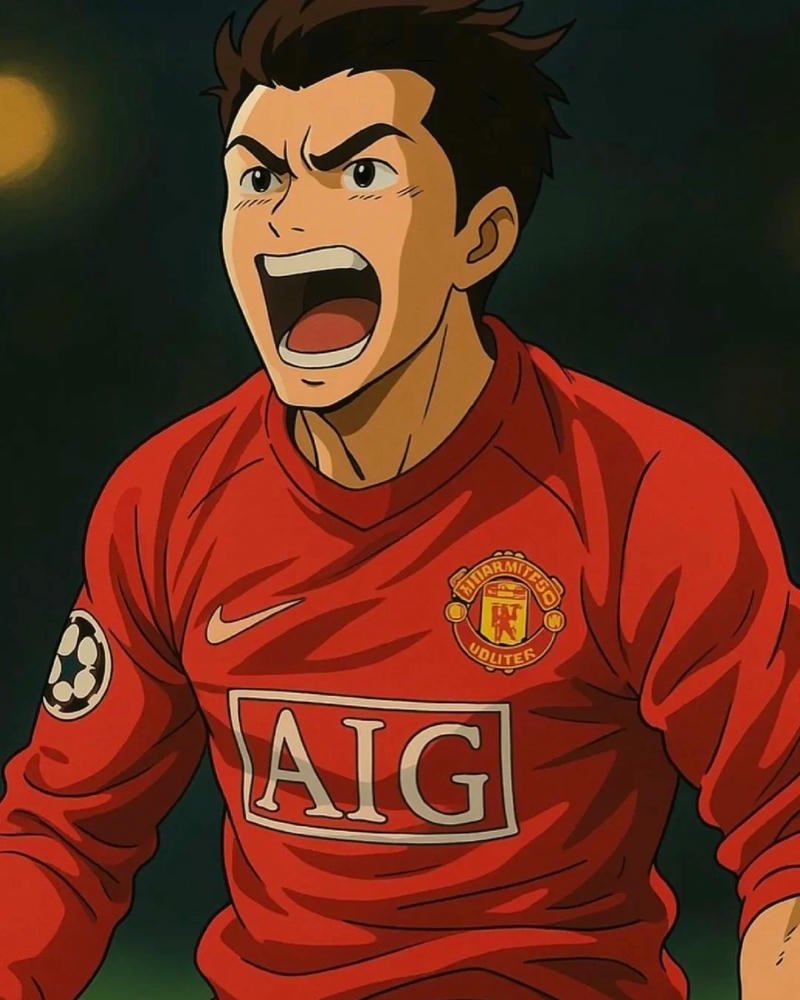 Tổng hợp 250+ hình ảnh Ronaldo anime chất lượng nhất Ảnh Ronaldo anime thời trẻ ở mu hét lớn đầy lửa