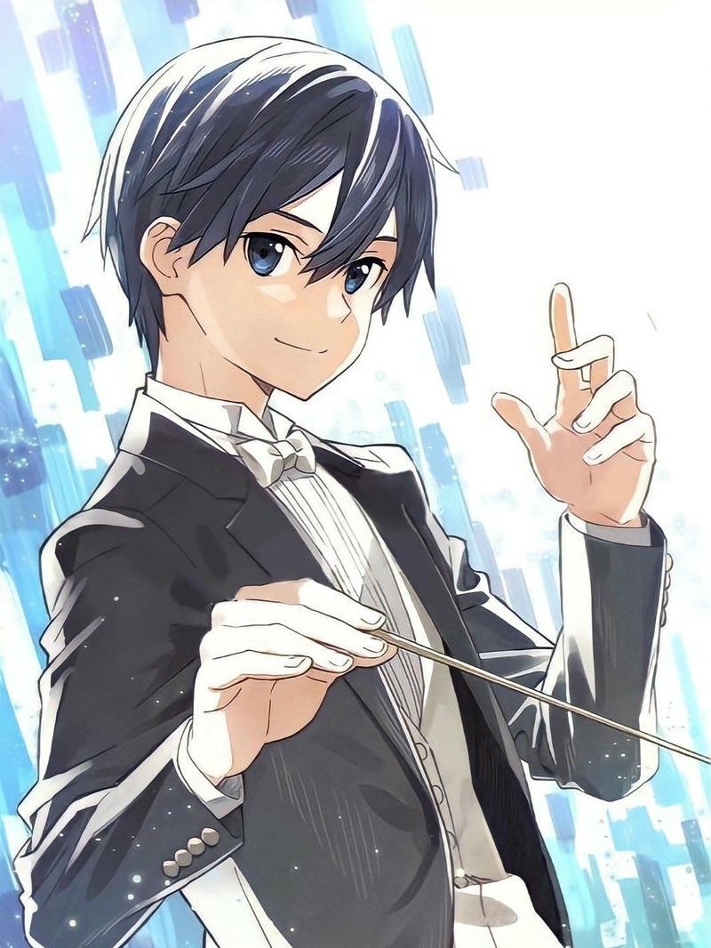 Ảnh anime kirito mặc vest lịch lãm như một nhạc trưởng tài ba