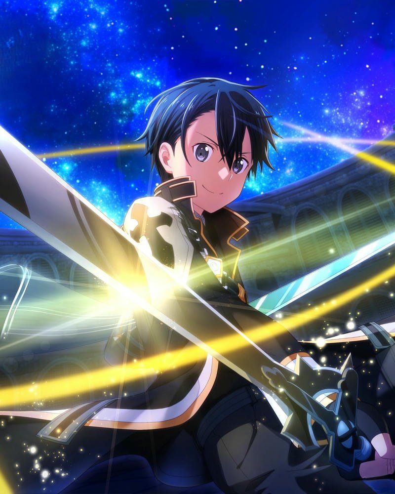 Ảnh anime kirito song kiếm hợp bích bầu trời đêm đầy sao