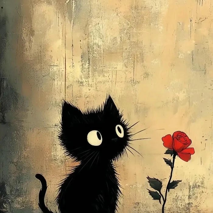 Ảnh avatar Tiktok cute mèo đen mắt to tròn ngơ ngác