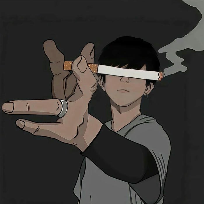 Ảnh avatar Tiktok ngầu nam anime che mắt đầy bí ẩn