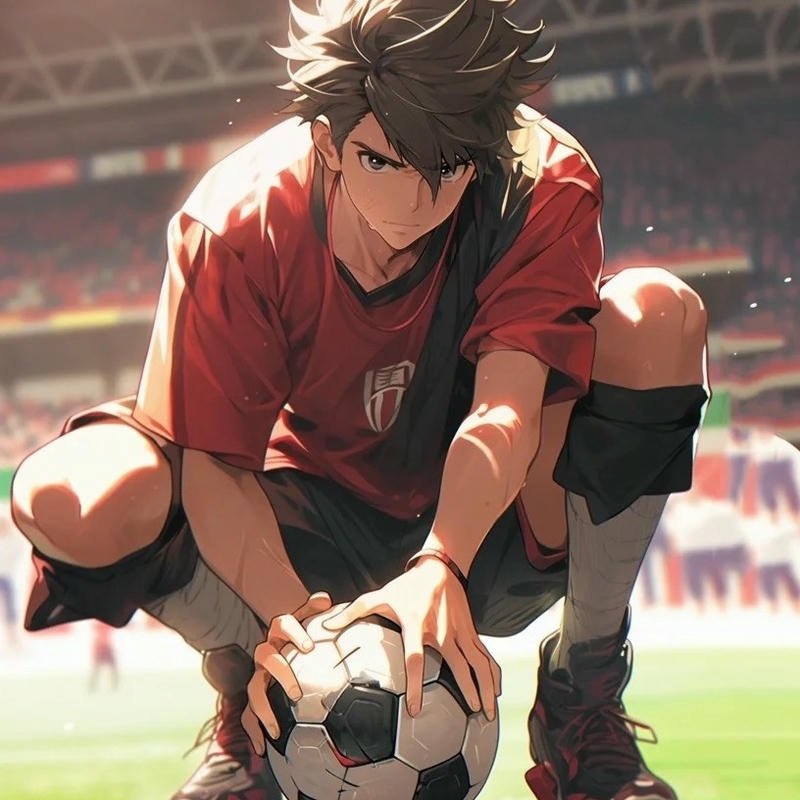 Ảnh avatar anime bóng đá đẹp cầu thủ chuẩn bị sút