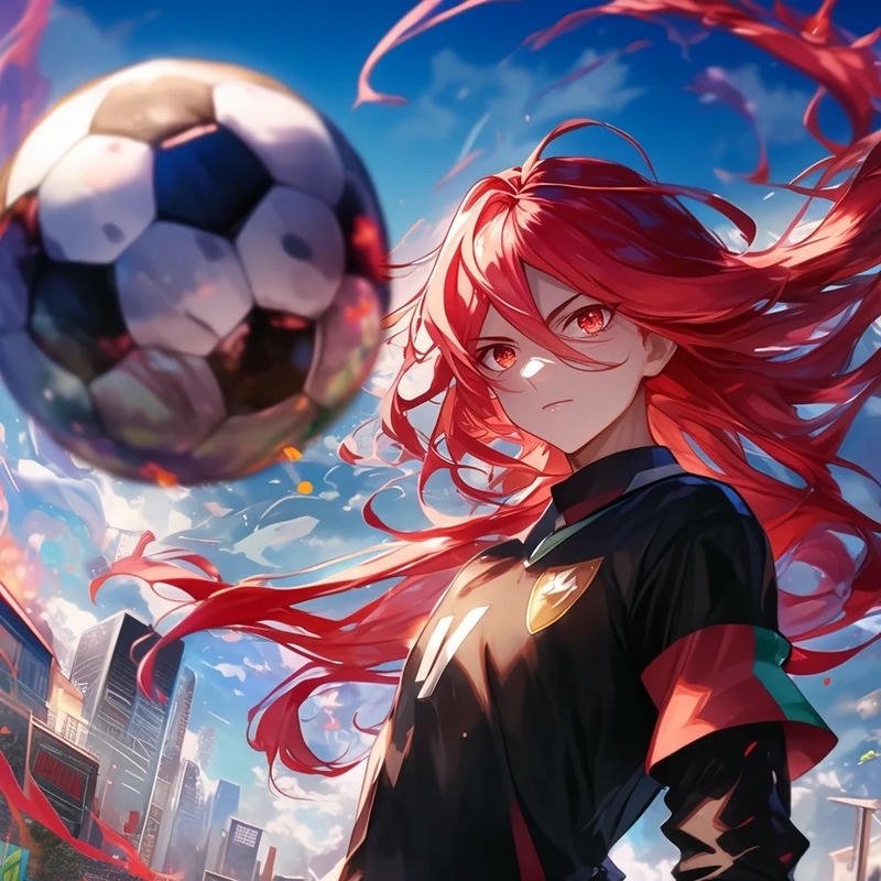 Ảnh avatar anime bóng đá đẹp cầu thủ tóc đỏ