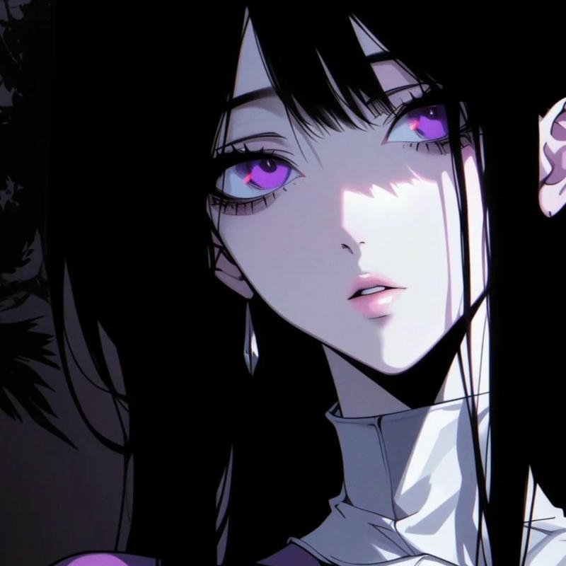 Ảnh avatar anime nữ bí ẩn ngầu lạnh lùng cận cảnh khuôn mặt