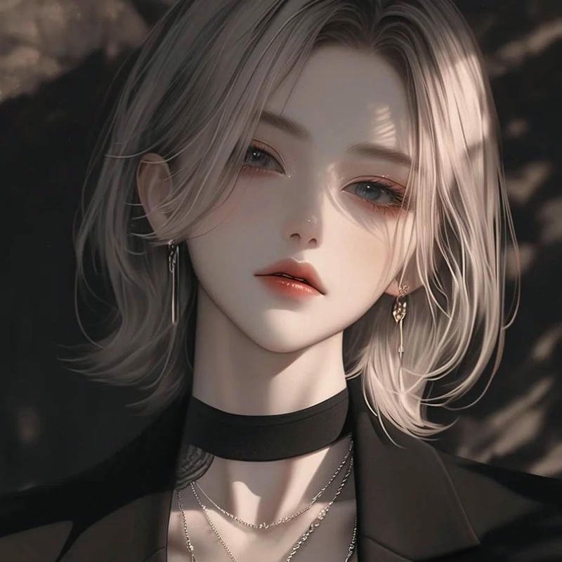 Ảnh avatar anime nữ ngầu lạnh lùng tóc ngắn đeo vòng cổ đen