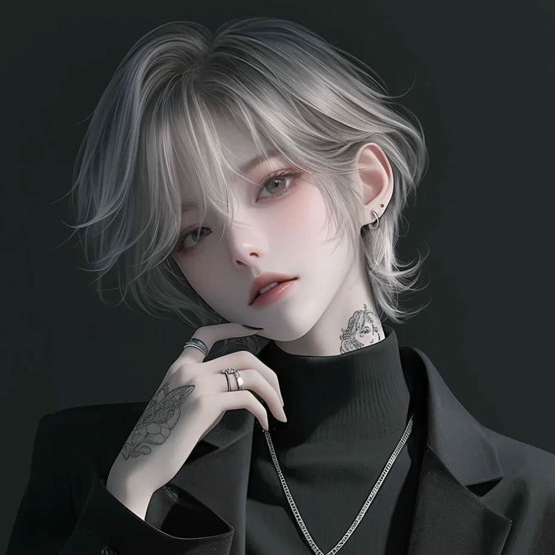 Ảnh avatar anime nữ ngầu lạnh lùng tóc xám khói đầy cuốn hút