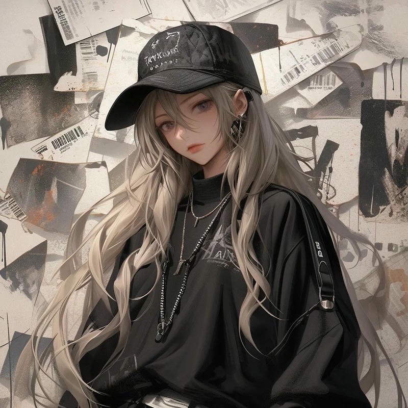 Ảnh avatar anime nữ tóc vàng ngầu lạnh lùng đội mũ lưỡi trai