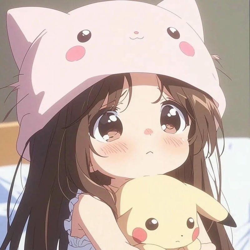 Ảnh avatar cô gái đáng yêu đội mũ tai mèo nâu