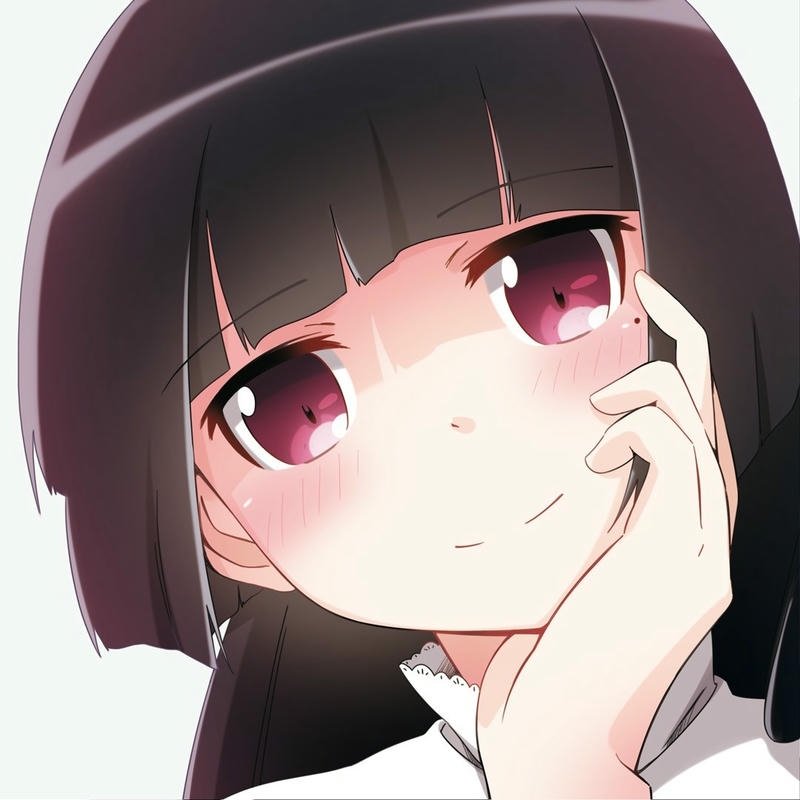 Ảnh avatar cute nữ tóc đen chống cằm suy tư