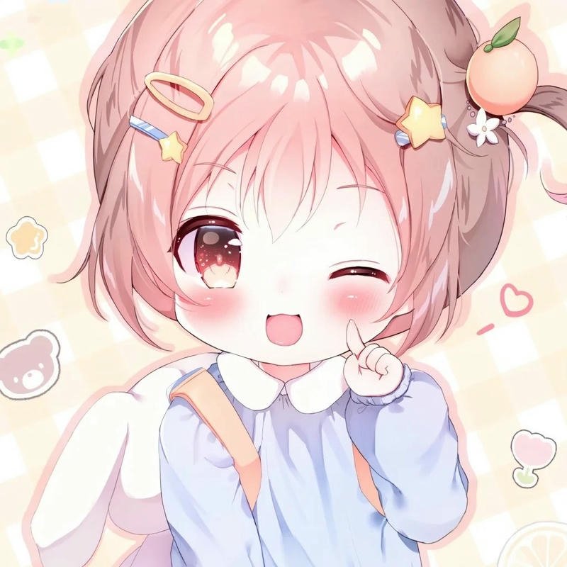 Ảnh avatar cute nữ tóc hồng nháy mắt tinh nghịch