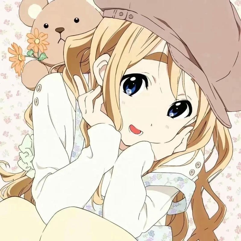 Ảnh avatar cute nữ tóc vàng ôm gấu bông nâu