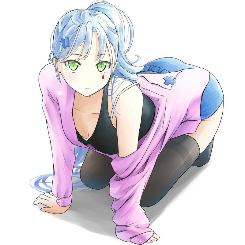 Ảnh avatar cute nữ tóc vàng quỳ gối trên sàn