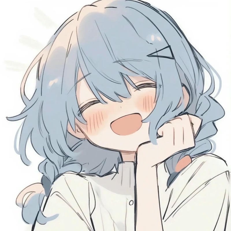 Ảnh avatar cute nữ tóc xanh nhạt mỉm cười nhẹ nhàng