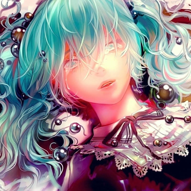 Ảnh avatar cute nữ tóc xanh phát sáng huyền ảo
