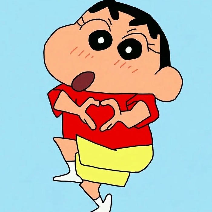 Ảnh avatar shin cậu bé bút chì làm ký hiệu trái tim