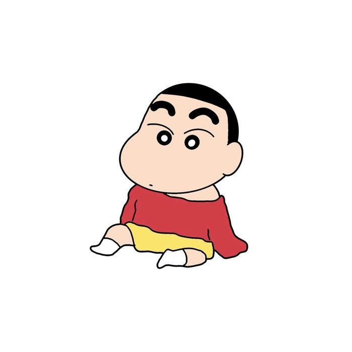Ảnh avatar shin cậu bé bút chì mặc đồ đỏ ngồi bệt