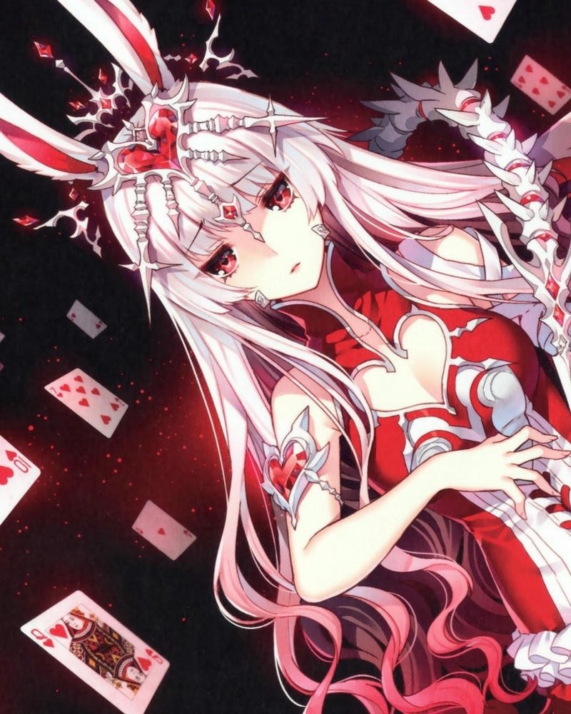Ảnh thỏ anime chỉnh lại đôi tai thỏ trên đầu ngay ngắn