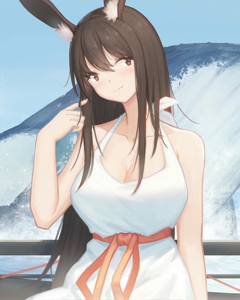 Ảnh thỏ anime kẹp tóc hình thỏ con cười rạng rỡ