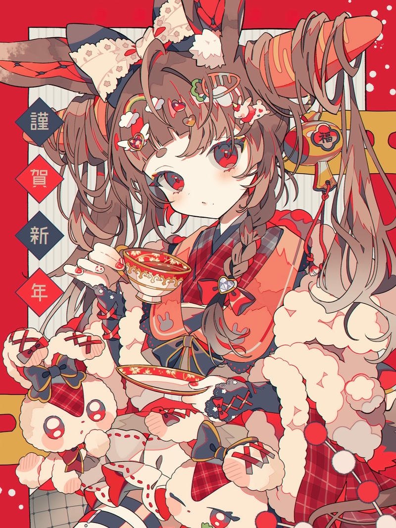 Ảnh thỏ anime nháy mắt tinh nghịch làm duyên với ống kính