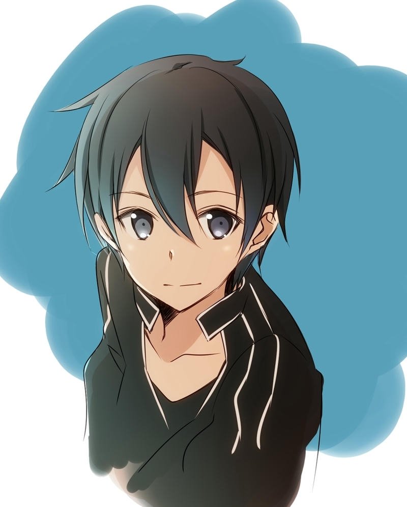 Avatar Kirito chibi dễ thương mặc áo đen biểu cảm ngây ngô