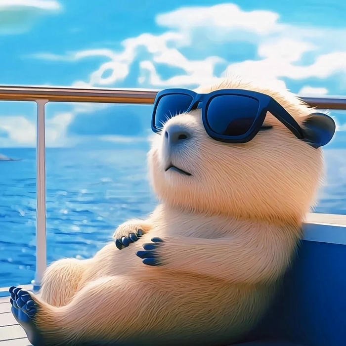 Avatar Tiktok chill gấu bắc cực đeo kính râm nằm thư giãn
