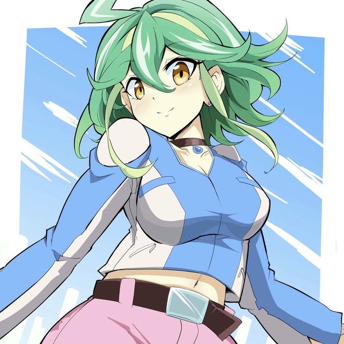 Avatar Tiktok đẹp anime nữ tóc xanh năng động khỏe khoắn