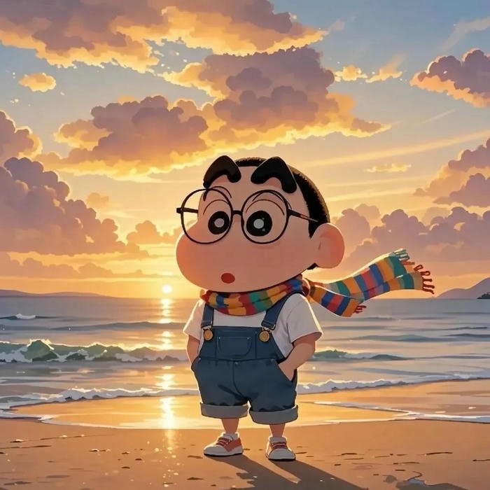 Avatar Tiktok hài hước Shin cậu bé bút chì đi biển
